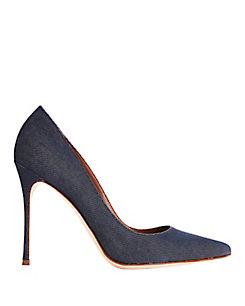 Sergio Rossi Godiva Dark Denim Pointy Toe Pumps