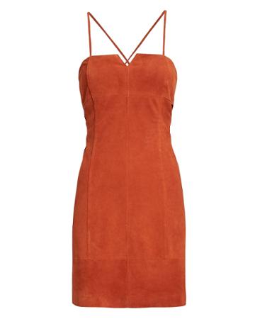 5th & Mode Fifth & Mode Marissa Suede Mini Dress Rust 6
