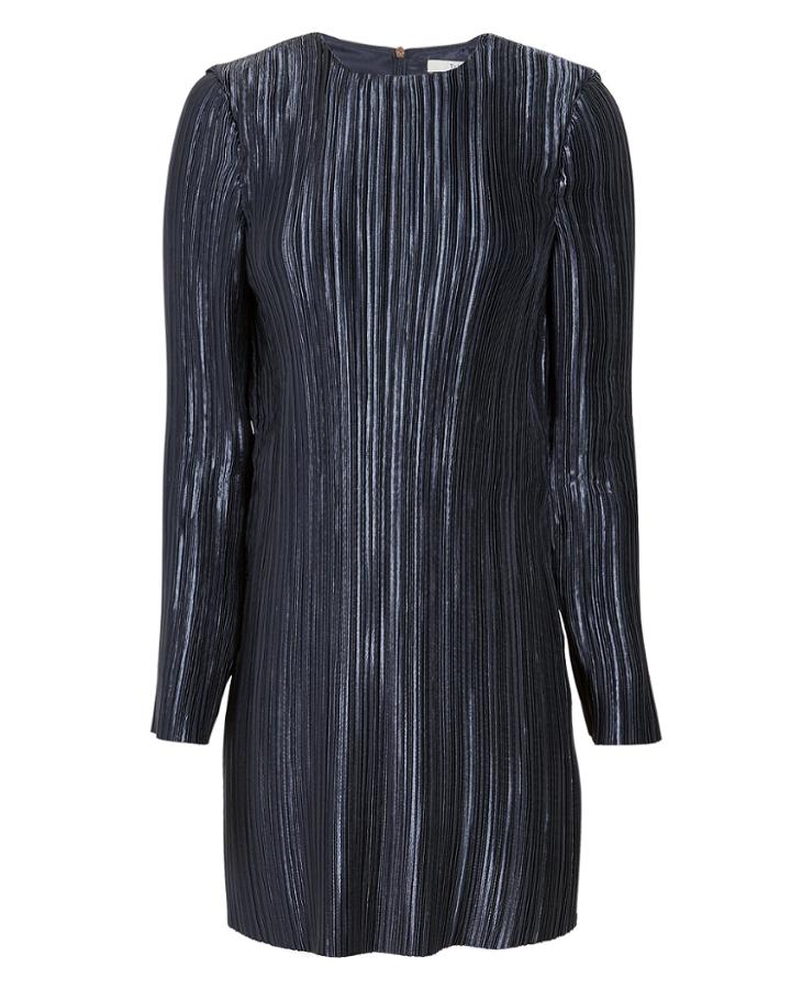 Tibi Pleated Mini Dress Navy 2