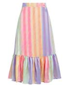 Stine Goya Leandra Striped Crepe Skirt Pink/lilac Stripe M