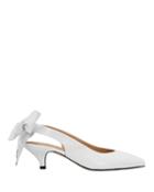 Ganni Sabine Bow Tie White Slingback Pumps White 36