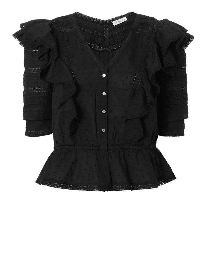 Loveshackfancy Livie V-neck Eyelet Top