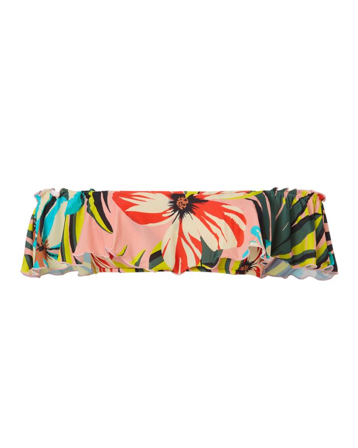 Salinas Swimwear Salinas Pink Floral Off Shoulder Bikini Top Print S