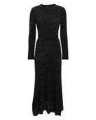 Brandon Maxwell Shimmer Knit Midi Dress Black M