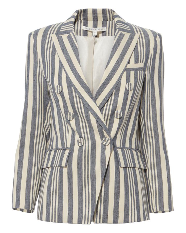 Veronica Beard Geneva Striped Dickey Jacket Blue-lt 2