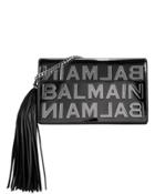 Balmain Logo Mirror Crossbody Bag Black Leather 1size