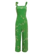 Faithfull The Brand Elsa Jumpsuit Green Floral Print S