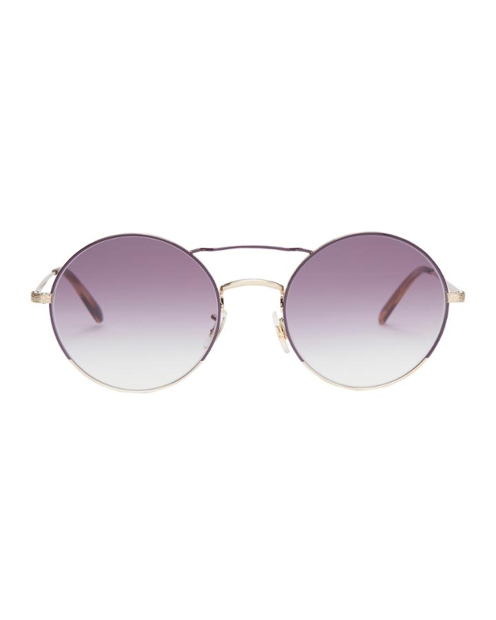 Oliver Peoples Nickol Dark Plum Round Sunglasses Purple 1size