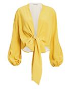Silvia Tcherassi Honey Tie Waist Blouse Yellow S