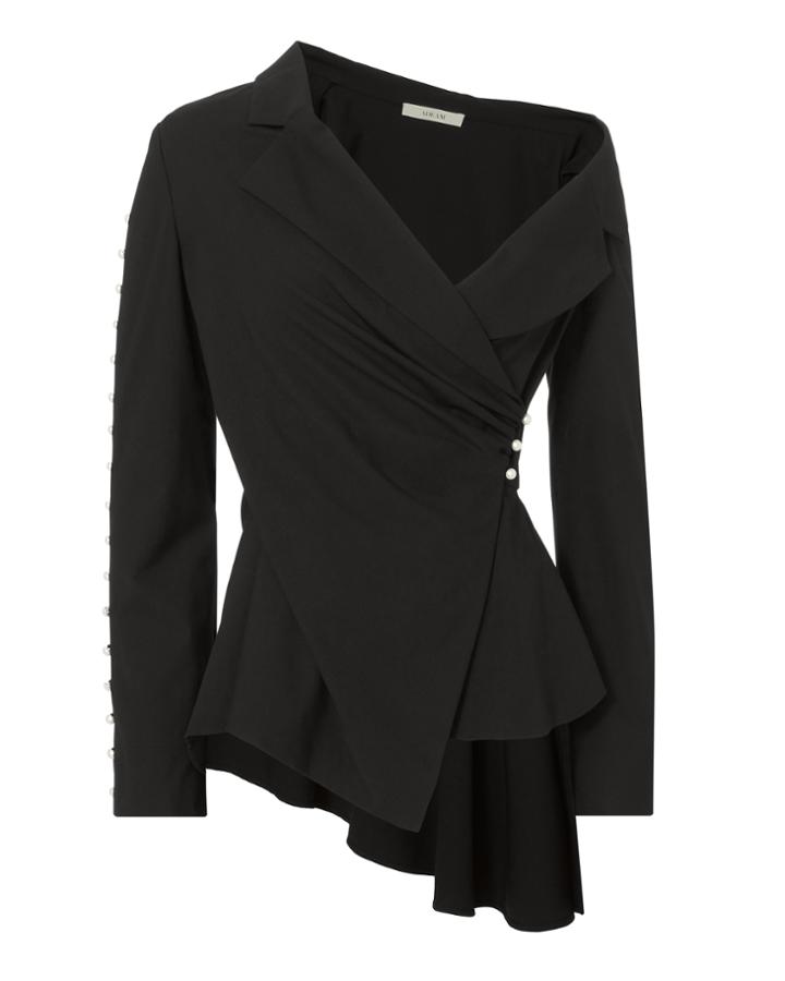 Adeam Asymmetric Pearl Wrap Top