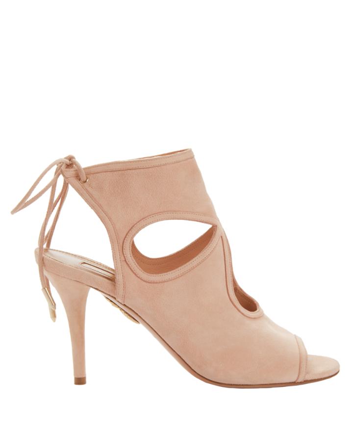 &quot;aquazzura Sexy Thing Cutout Pink Suede Sandals&quot;