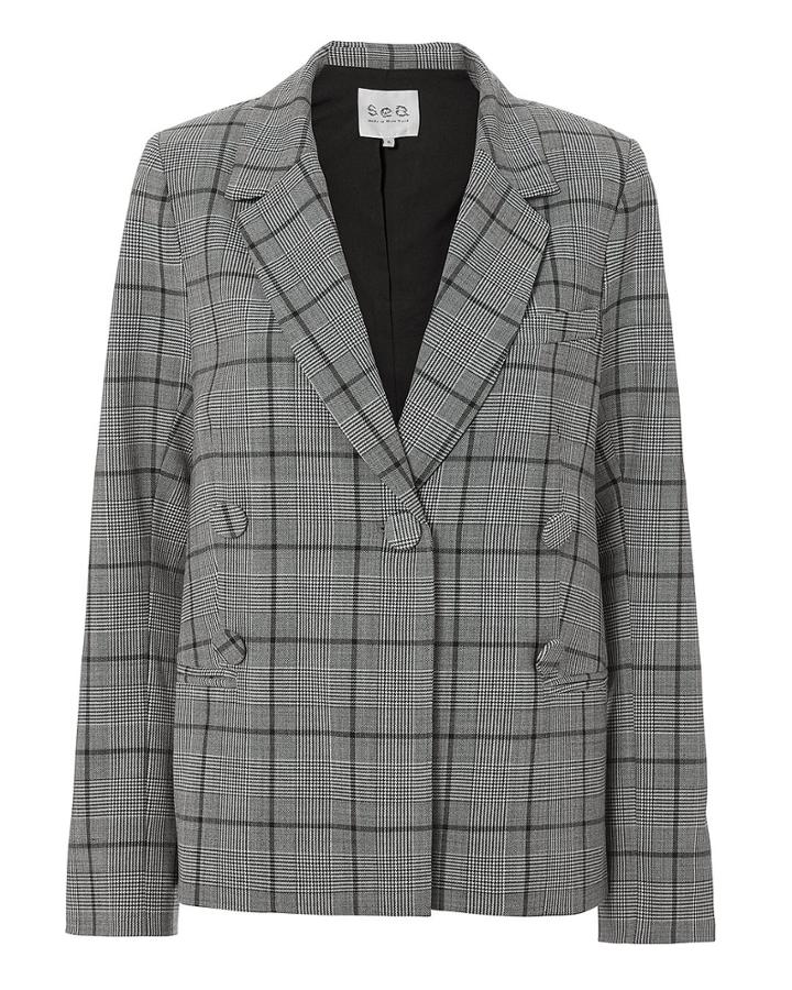 Sea Bacall Strong Shoulder Blazer Grey S