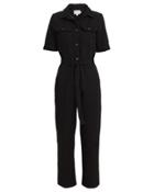 Frame Belted Cotton Linen Jumpsuit Black L