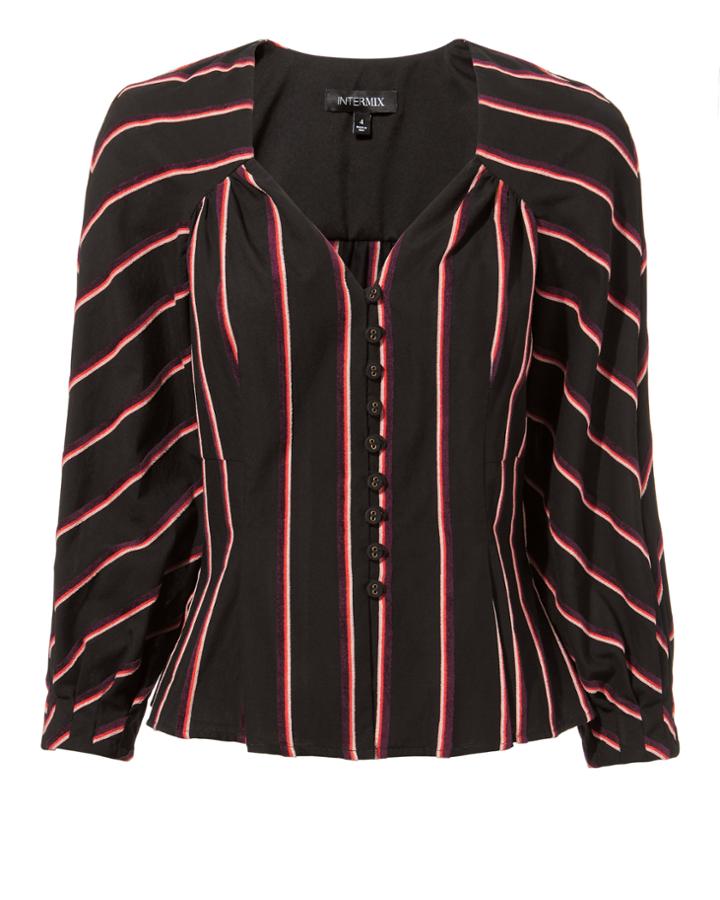 Exclusive For Intermix Intermix Lexi Striped Top Black Zero