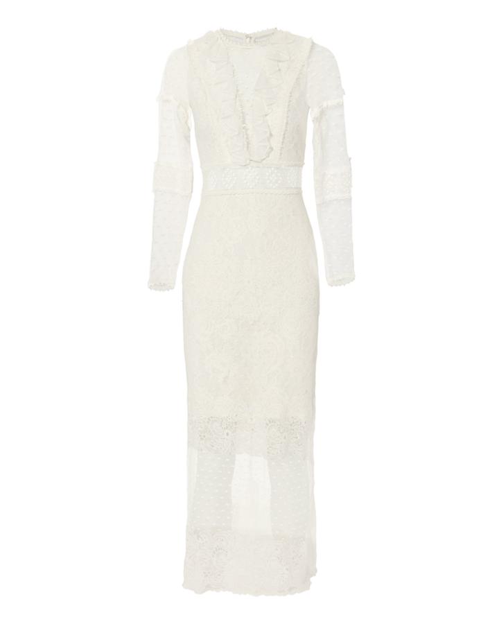Alexis Elize White Lace Midi Dress White P
