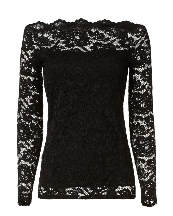 L'agence Heidi Lace Top Black S