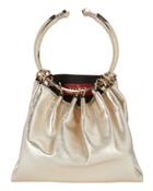 Valentino Garavani Bebop Gold  Leather Clutch Gold 1size