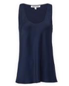 Elizabeth And James Rachel Satin Tank Top Navy M