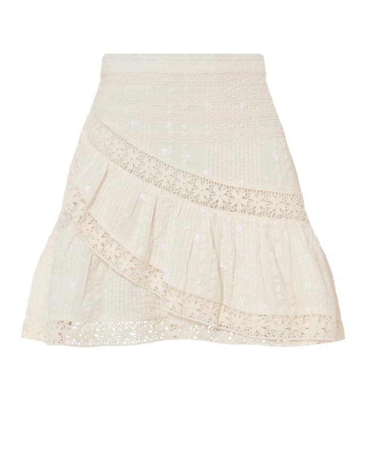 Love Shack Fancy Loveshackfancy Piper Lace Mini Skirt Ivory M