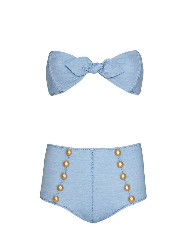 Lisa Marie Fernandez Poppy High Waist Denim Bikini- Final Sale