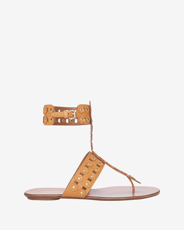 Aquazzura Rebel Stud Strap Flat Sandal
