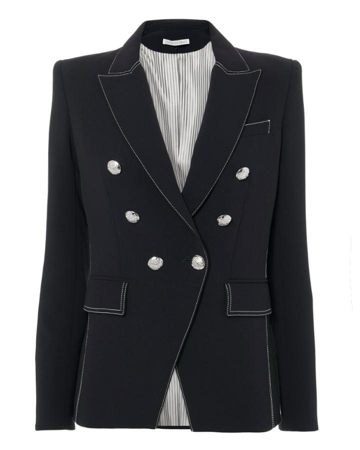 Veronica Beard Miller Double-breasted Blazer Navy Zero