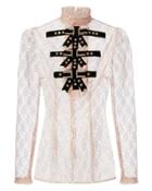 Philosophy Di Lorenzo Serafini Crystal Embellished Bow Tie Lace Top