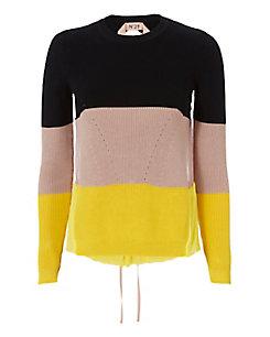 No. 21 Striped Silk Back Sweater