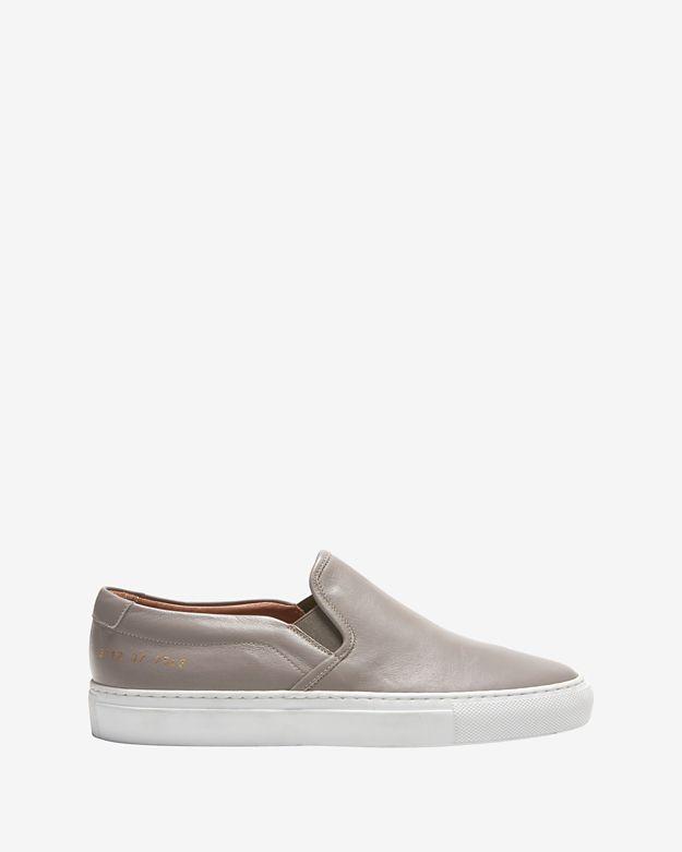Common Projects Slip On Nappa Leather Sneakers: Grey