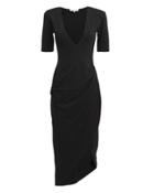 Fleur Du Mal Deep-v Midi Dres Black L