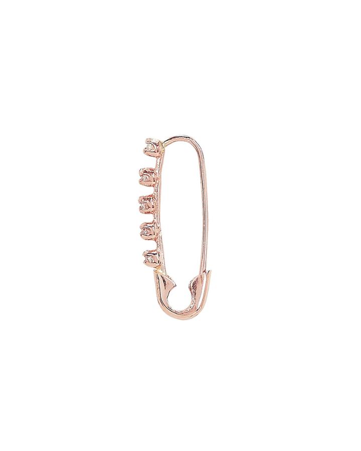 Loren Stewart Diamond Stud Safety Pin Earring Gold 1size