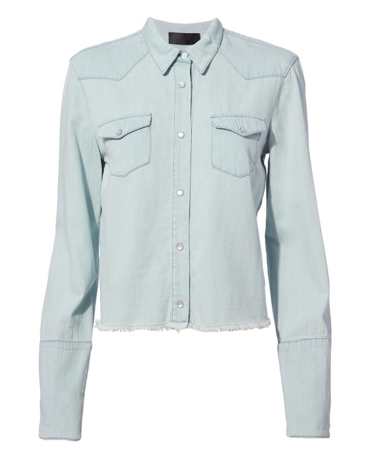 Rta Ashley Western Cropped Jacket Denim-lt S