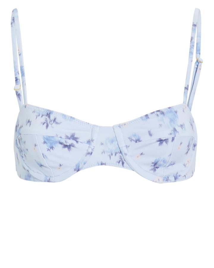 Love Shack Fancy Loveshackfancy Cassandra Bandeau Bikini Top Blue/floral S