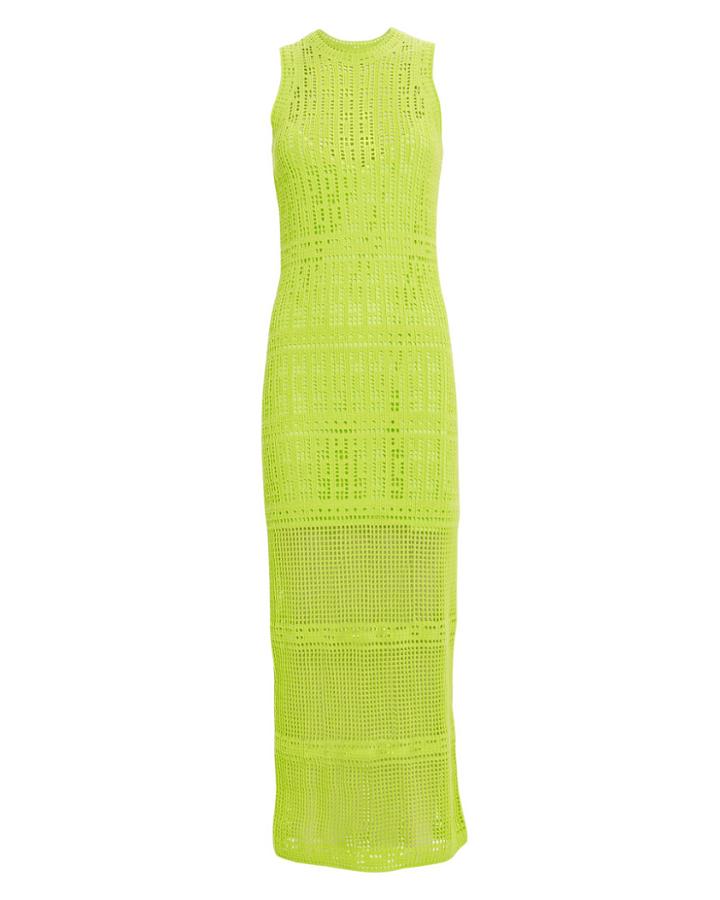 A.l.c. Monaghan Eyelet Midi Dress Green Neon M