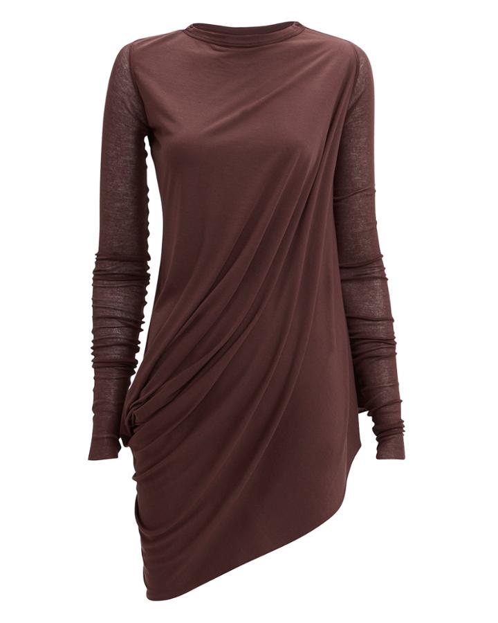 Rick Owens Lilies Asymmetric Draped Top Red-drk 40