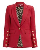 Veronica Beard Steele Cutaway Jacket Red Herringbone 8