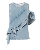 Jonathan Simkhai Denim Ruffle Top Denim 6