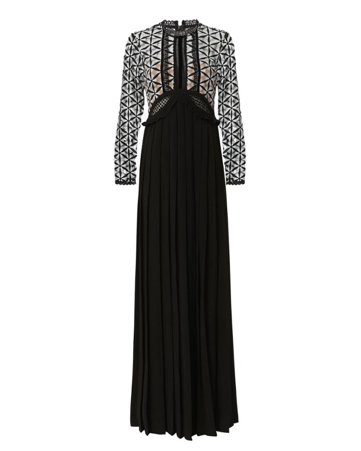 Self-portrait Guipure Cutout Maxi Dress