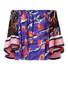 Emilio Pucci Mixed Print Off Shoulder Top