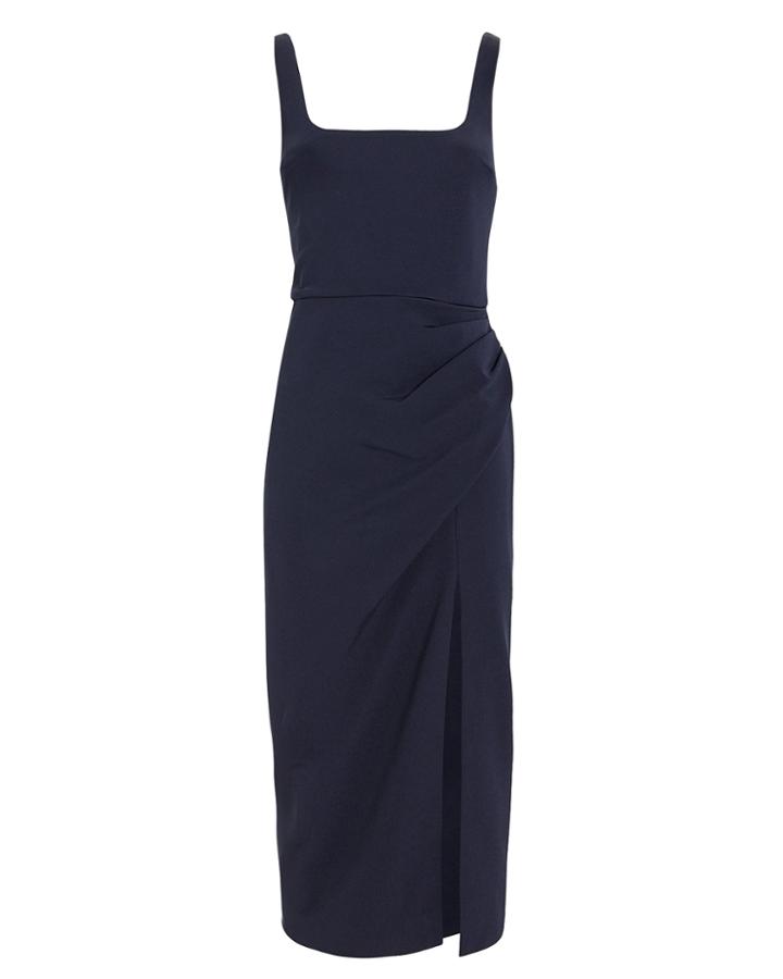 Cushnie Et Ochs Cushnie Square Neck Stretch Crepe Dress Navy 8