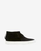 Joshua Sanders Suede Fringe Moccasin Sneaker: Black
