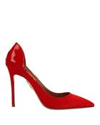 Aquazzura Fellini Red Suede Patent Leather Pumps