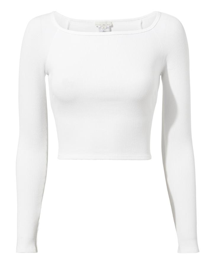 Fleur Du Mal Buckle Back Knit Top White P