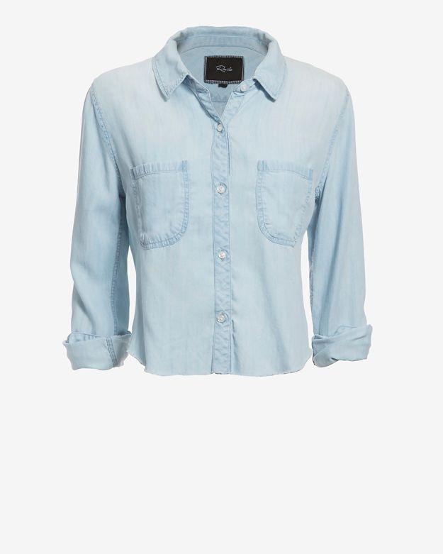 Rails Cut Away Hem Denim Shirt