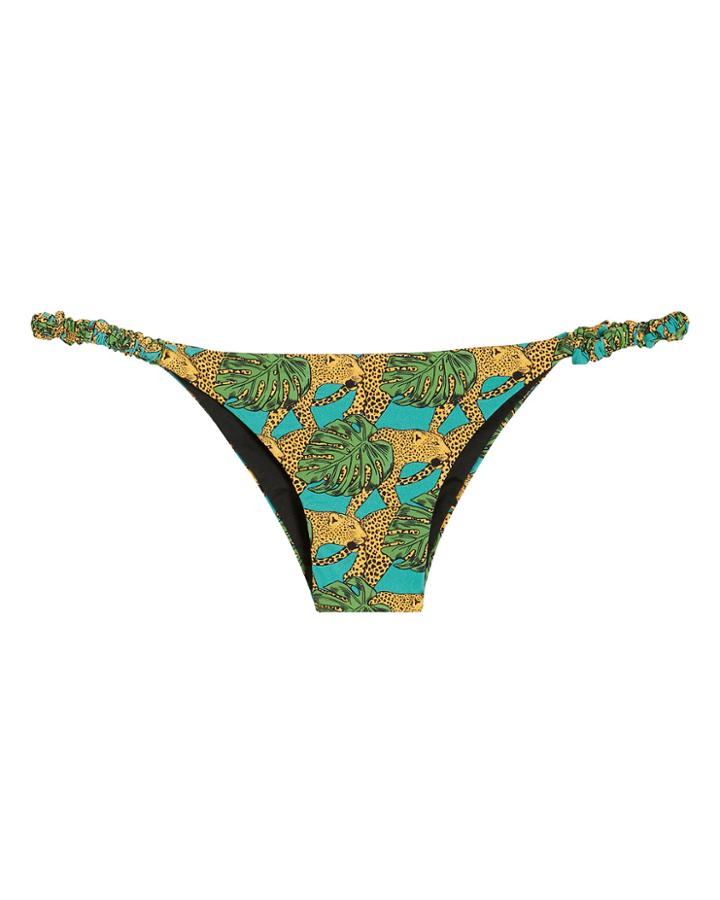 Reina Olga Jungle Fever Scruchine Bikini Bottom Blue/green Animal Print 2