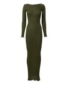 Faith Connexion Open Back Knit Maxi Dress Green S