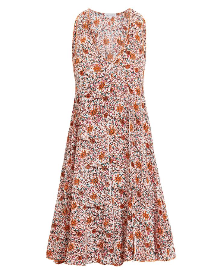 Poupette St Barths Lala Floral Mini Dress Orange/white/floral S
