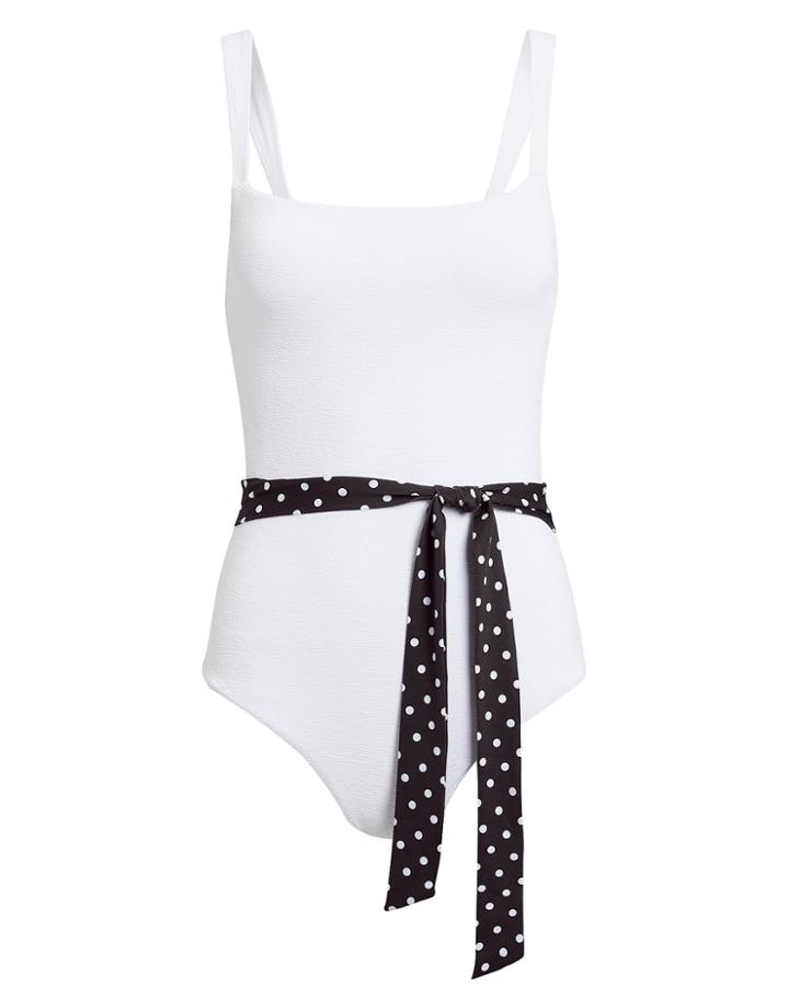 Same Swim Llc Same Swim Betty One Piece White Swimsuit White/black S