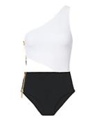 Oye Swimwear Kim One Shoulder Cutout Side Zip Swimsuit