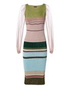 Missoni Sheer Sleeve Striped Lurex Dress Multi 38